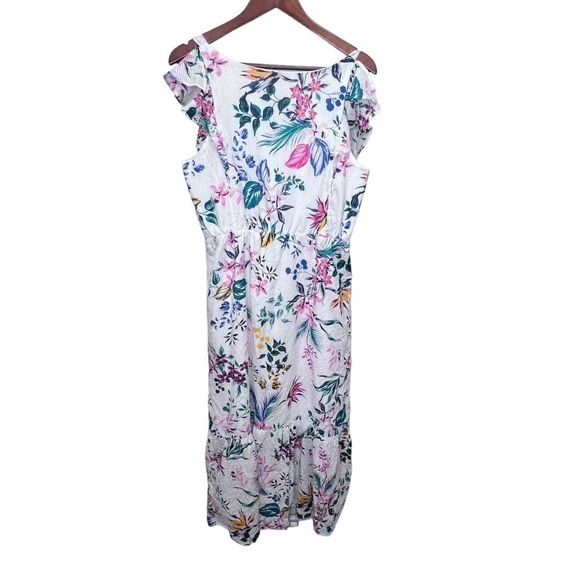 Joe Fresh Floral Maxi Dress Size Large 100% Cotton - Picture 9 of 11